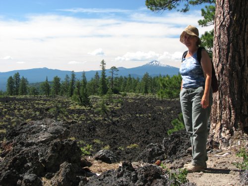 Marina surveys the lava flow